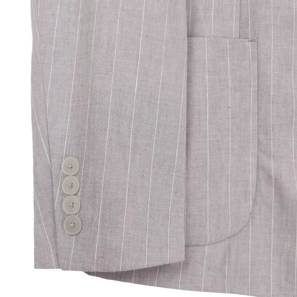Calvin Klein Mens Slim Fit Suit Jacket 38S Grey Pinstripe Stretch Linen Blend
